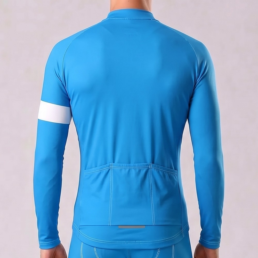Macaron Blue Long Sleeves Cycling Jersey