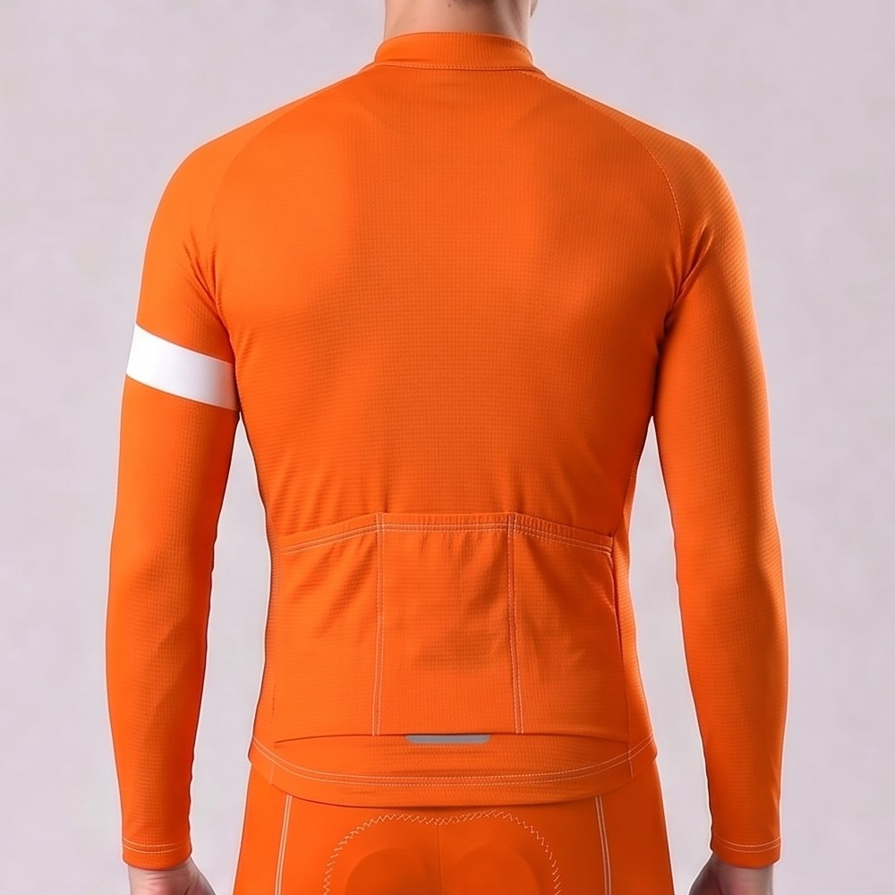 Macarons Orange Fleece Long Cycling Jersey