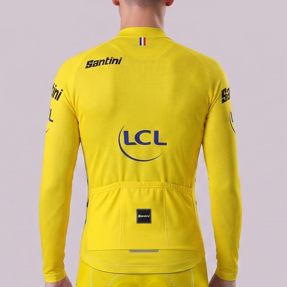 Tour de France Yellow Fleece Long Cycling Jersey