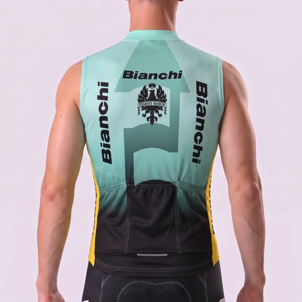 1986 Bianchi Green Fleece Sleeveless Cycling Jersey