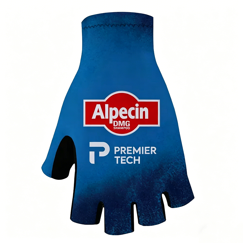 Gradient Blue Alpecin Pro Team Bike Half Finger Mitts
