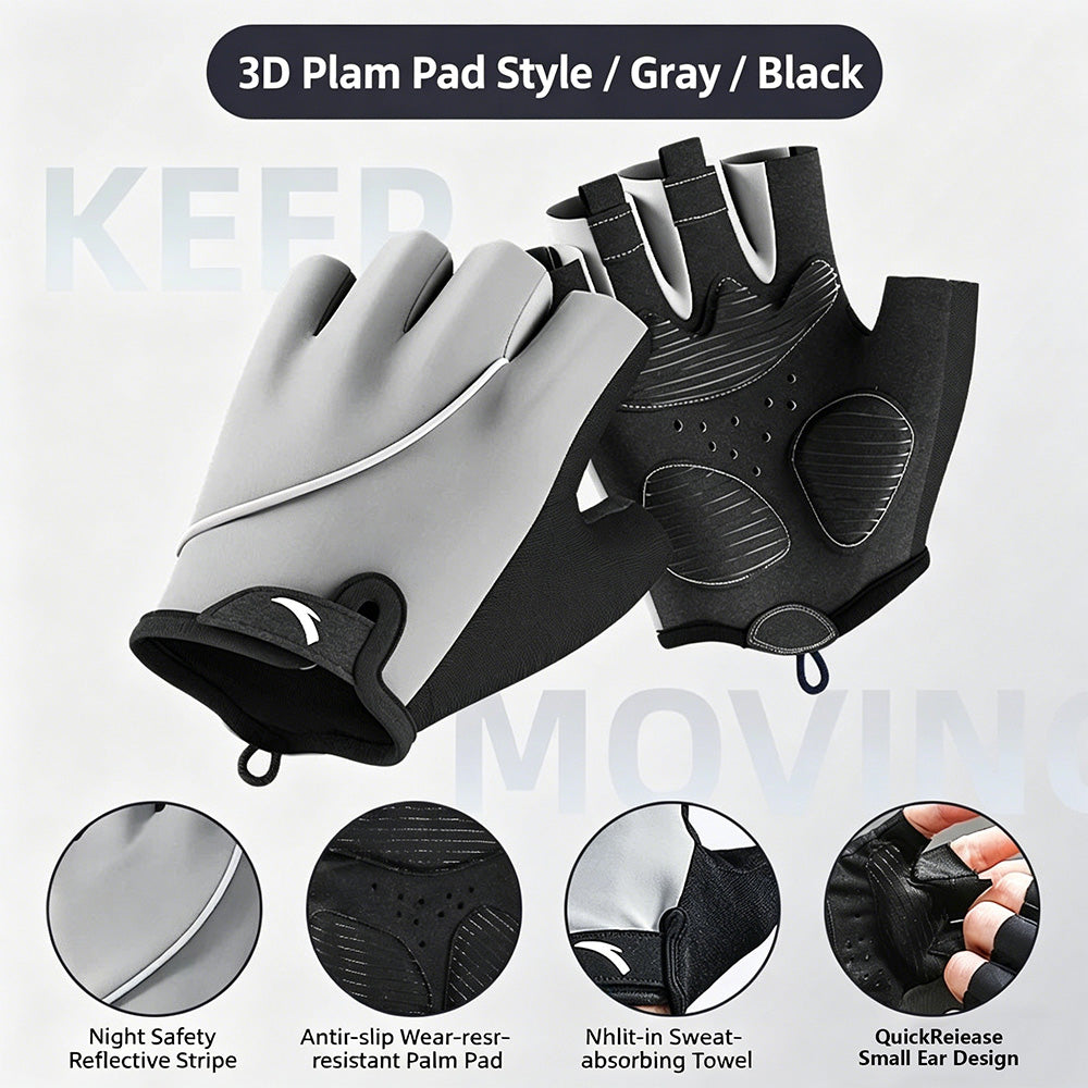 3D Padded Cycling Half Gloves