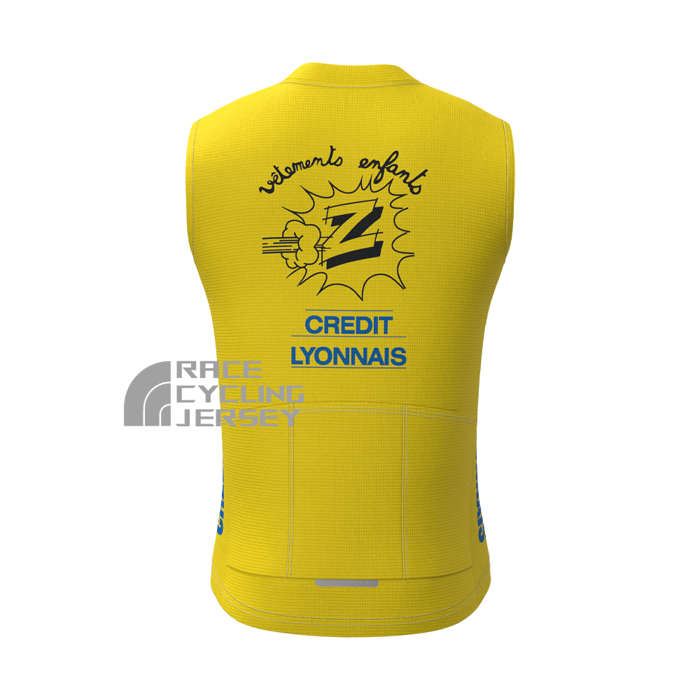 1990 Z Yellow Fleece Sleeveless Cycling Jersey