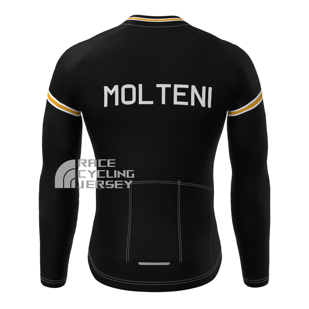 Black MOLTENI Fleece Long Cycling Jersey