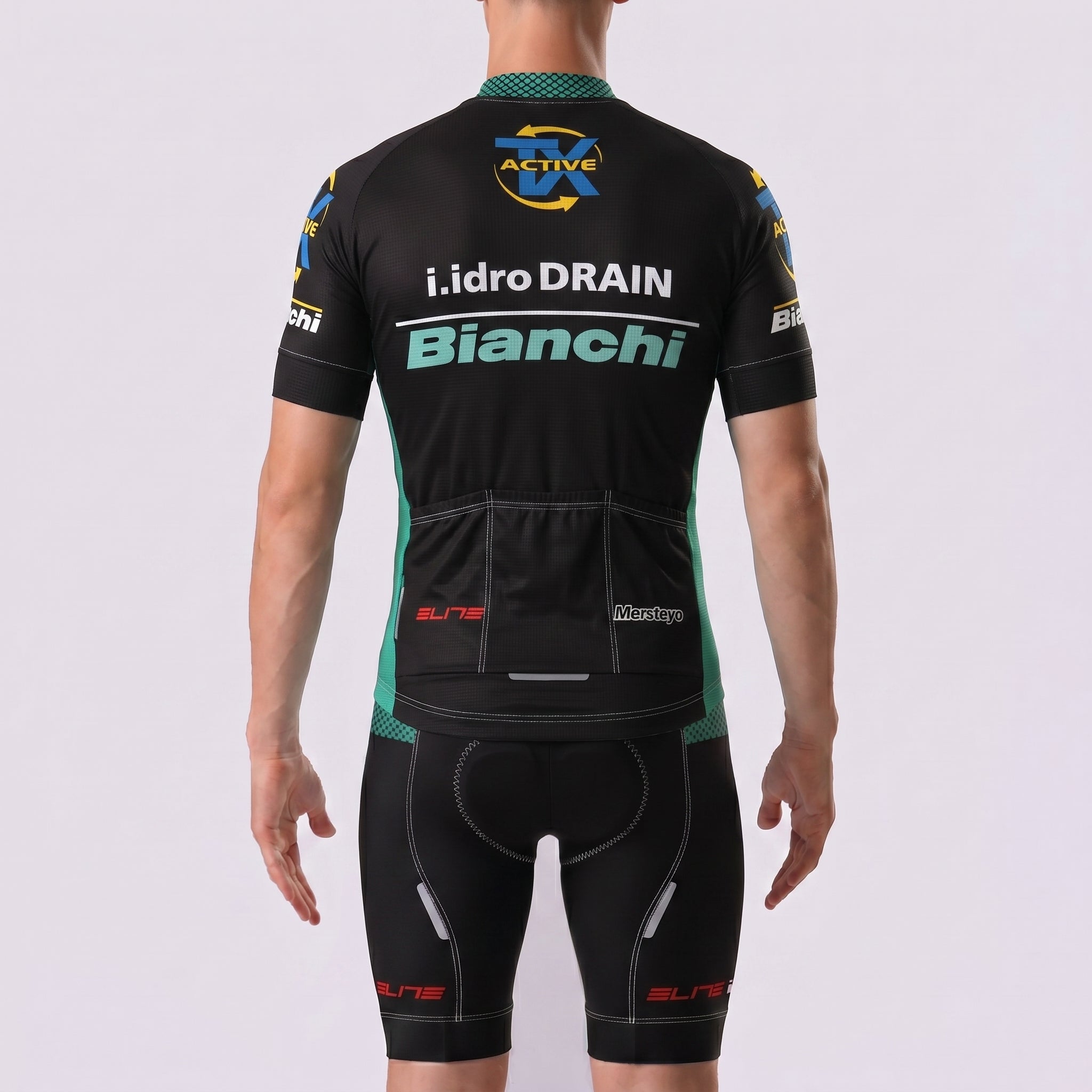 Black Bianchi Short Sleeves Cycling Kits