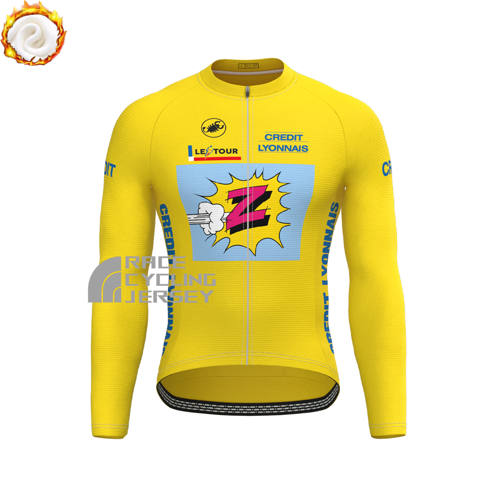 1990 Z Yellow Fleece Long Sleeves Cycling Kits