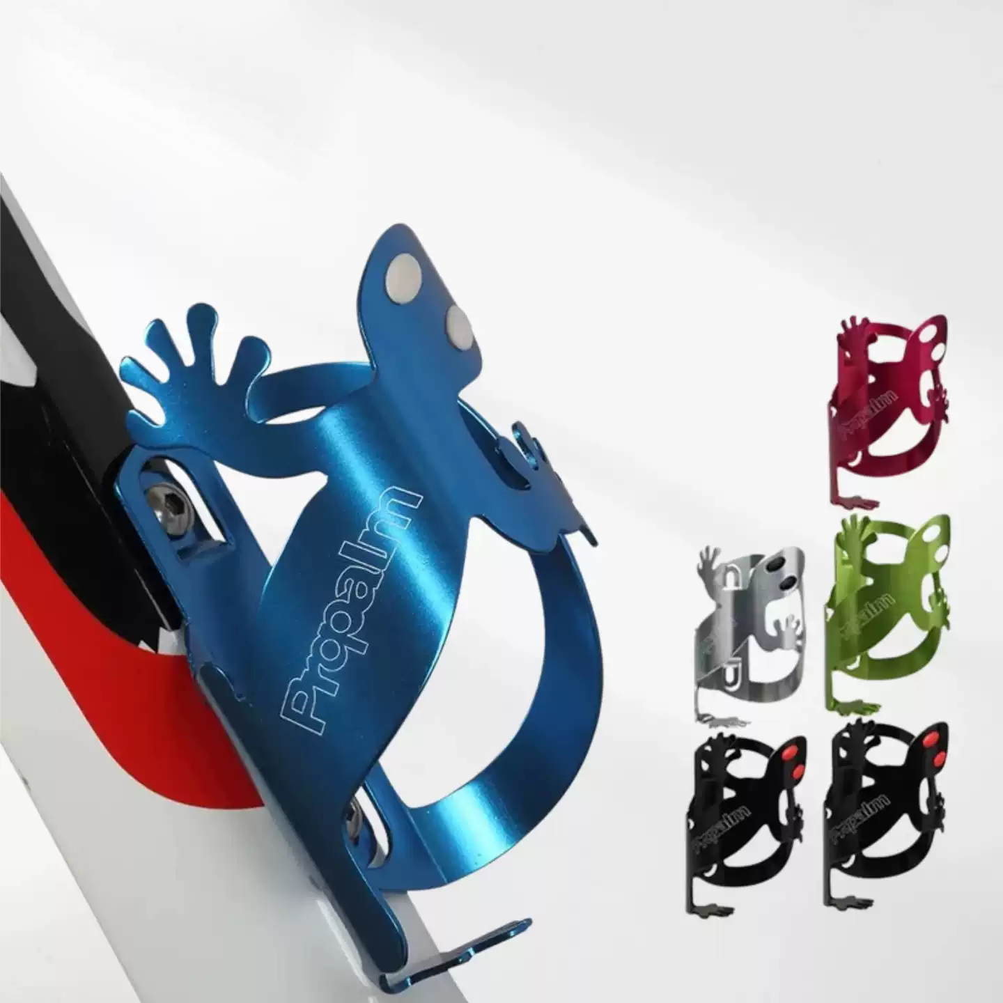 Multi‑Color Anodized Gecko Bike Bottle Rack