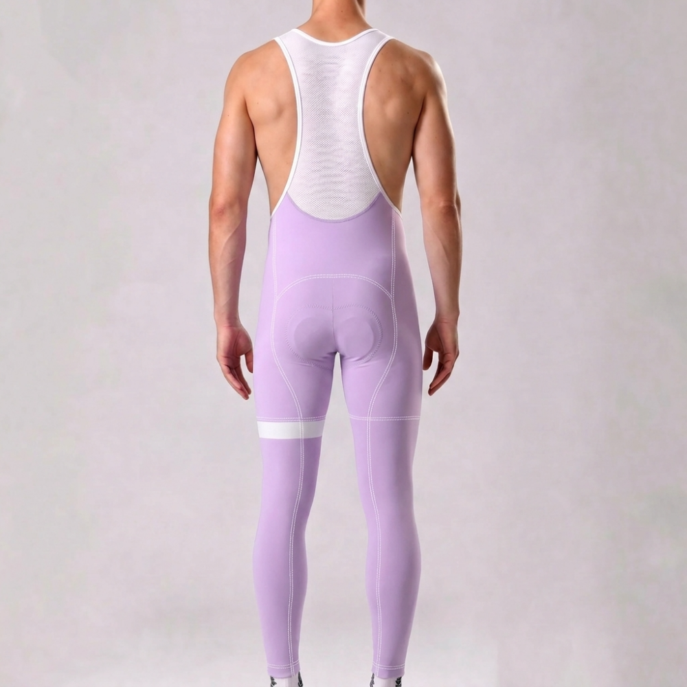Macaron purple Fleece Bib Cycling Pants