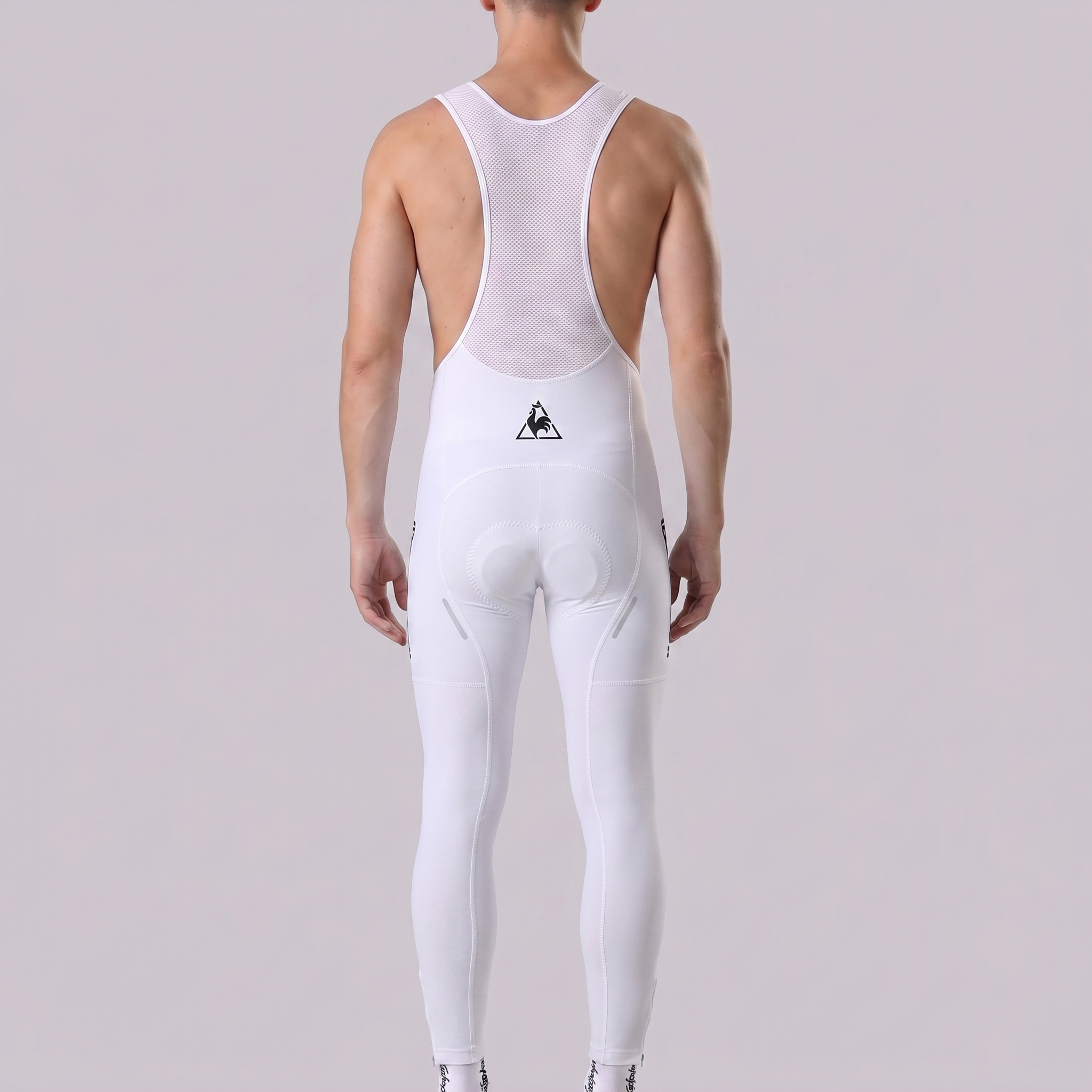 White MOLTENI Fleece Bib Cycling Pants