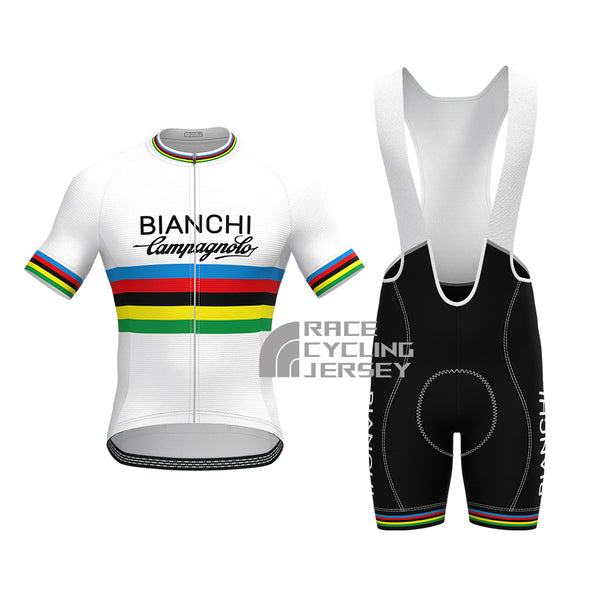 Stripes White Bianchi Short Sleeves Cycling Kits
