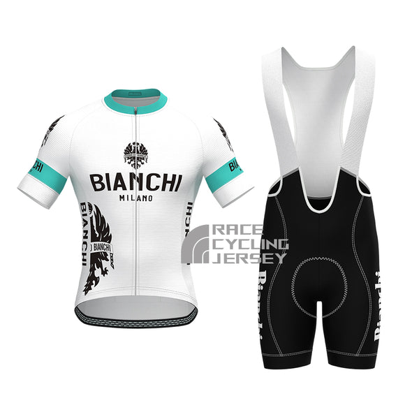 White Bianchi Short Sleeves Cycling Kits