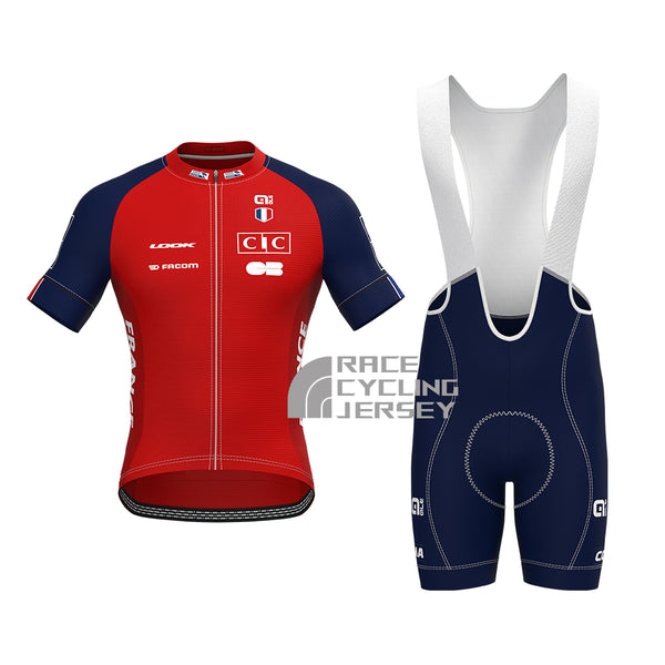 France Red Short Sleeves Cycling Kits