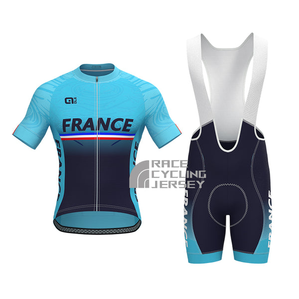 France Deep Blue Short Sleeves Cycling Kits