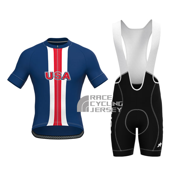 USA Blue Short Sleeves Cycling Kits