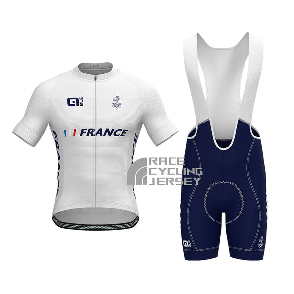 France White Short Sleeves Cycling Kits