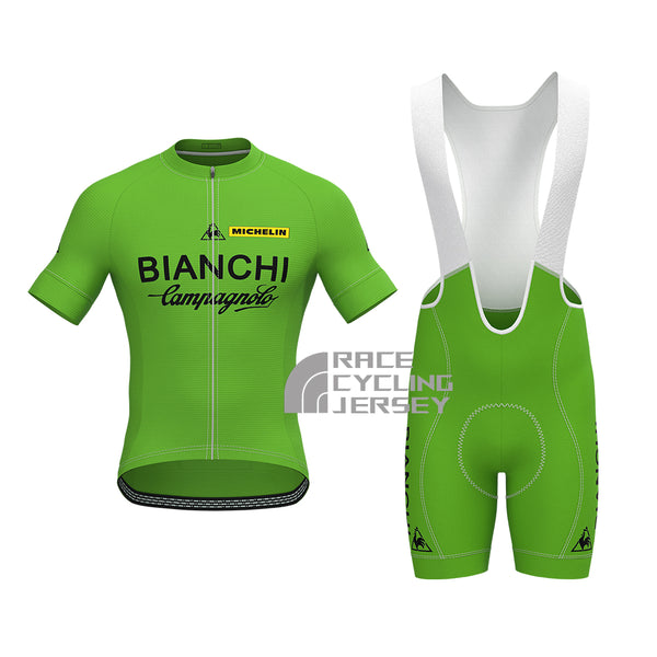 Green Bianchi Short Sleeves Cycling Kits