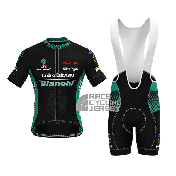 Black Bianchi Short Sleeves Cycling Kits