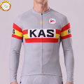1976 Kas Grey Fleece Long Cycling Jersey