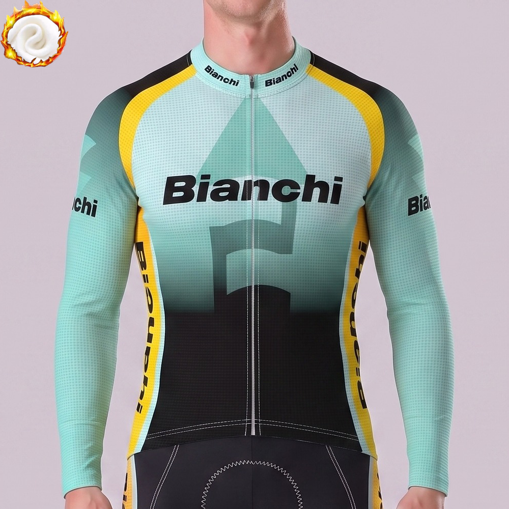 1986 Bianchi Green Fleece Long Cycling Jersey