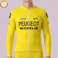 1975 Peugeot Yellow Fleece Long Cycling Jersey