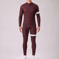 Dark Coffee Color  Long Sleeves Cycling Kits