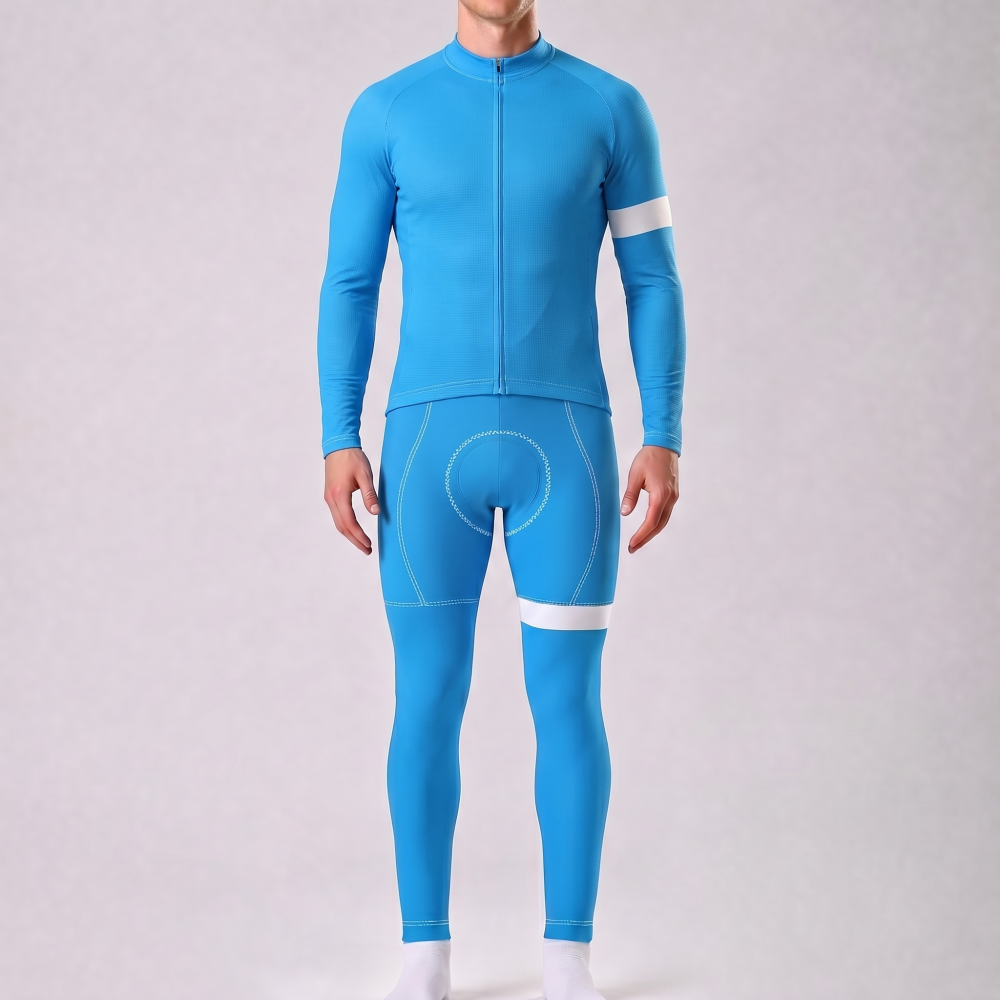 Macaron Blue Long Sleeves Cycling Kits
