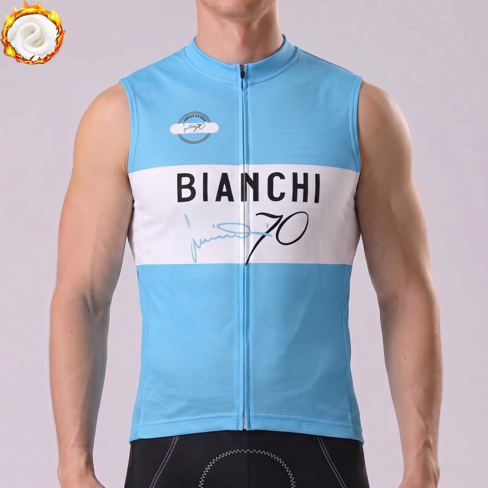 70 Bianchi Fleece Sleeveless Cycling Jersey