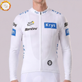 Tour de France white Fleece Long Cycling Jersey