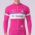 2005 Pink Long Sleeves Cycling Jersey