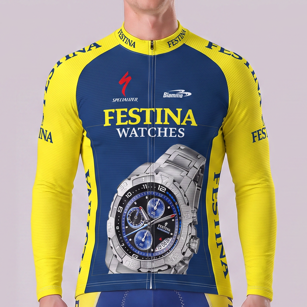 1999 Festina Long Sleeves Cycling Jersey