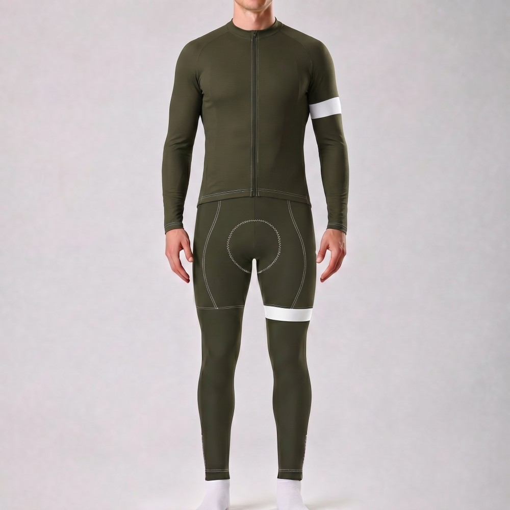 Army Green Long Sleeves Cycling Kits