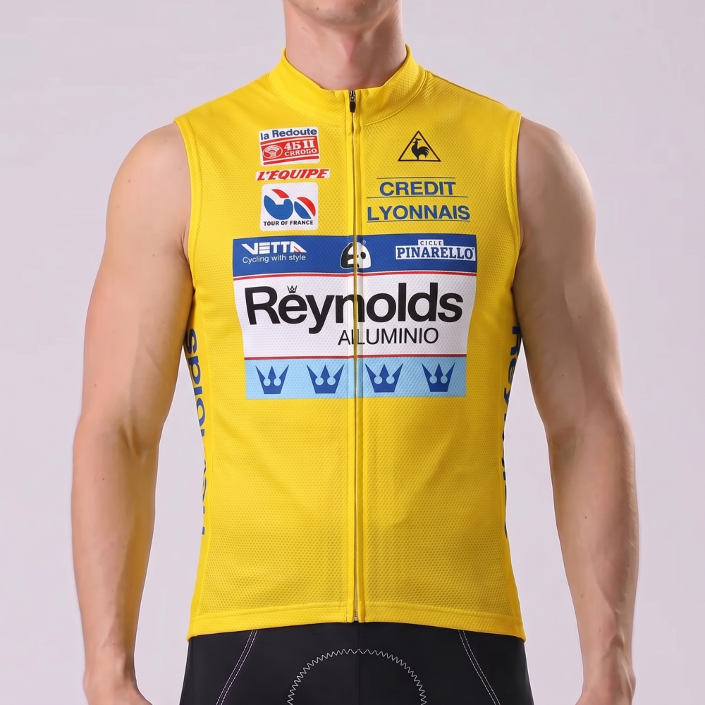 1988 Reynolds Yellow Sleeveless Cycling Jersey