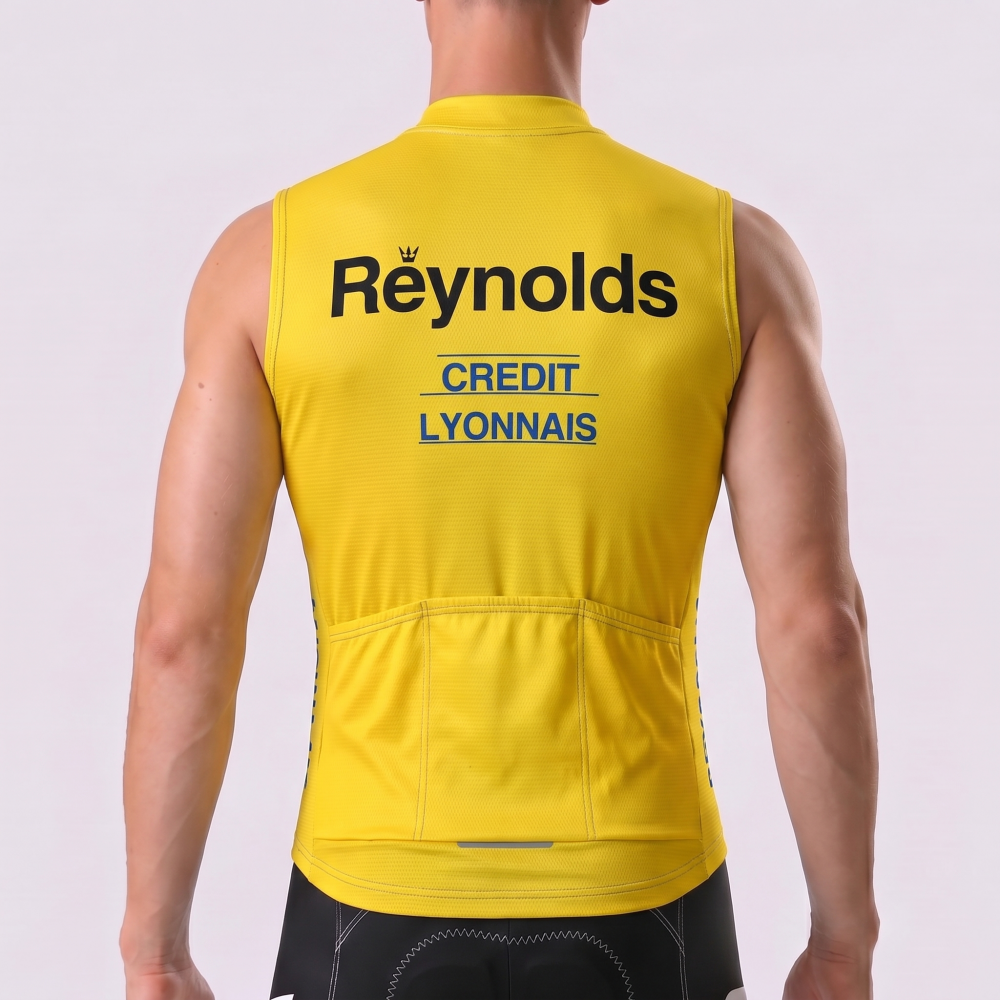 1988 Reynolds Yellow Sleeveless Cycling Jersey