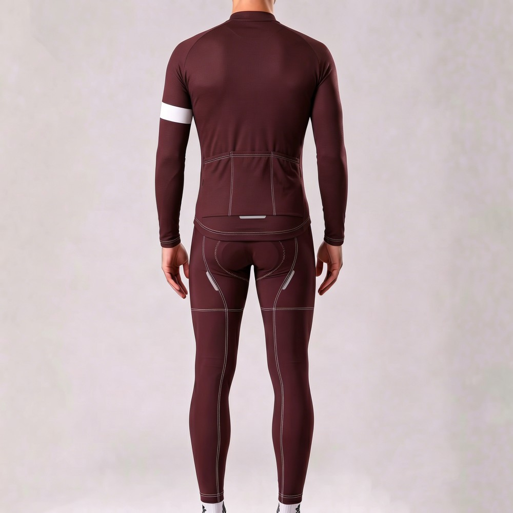 Dark Coffee Color  Long Sleeves Cycling Kits