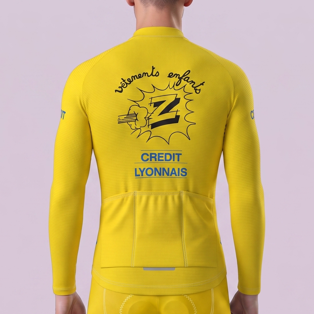 1990 Z Yellow Fleece Long Cycling Jersey