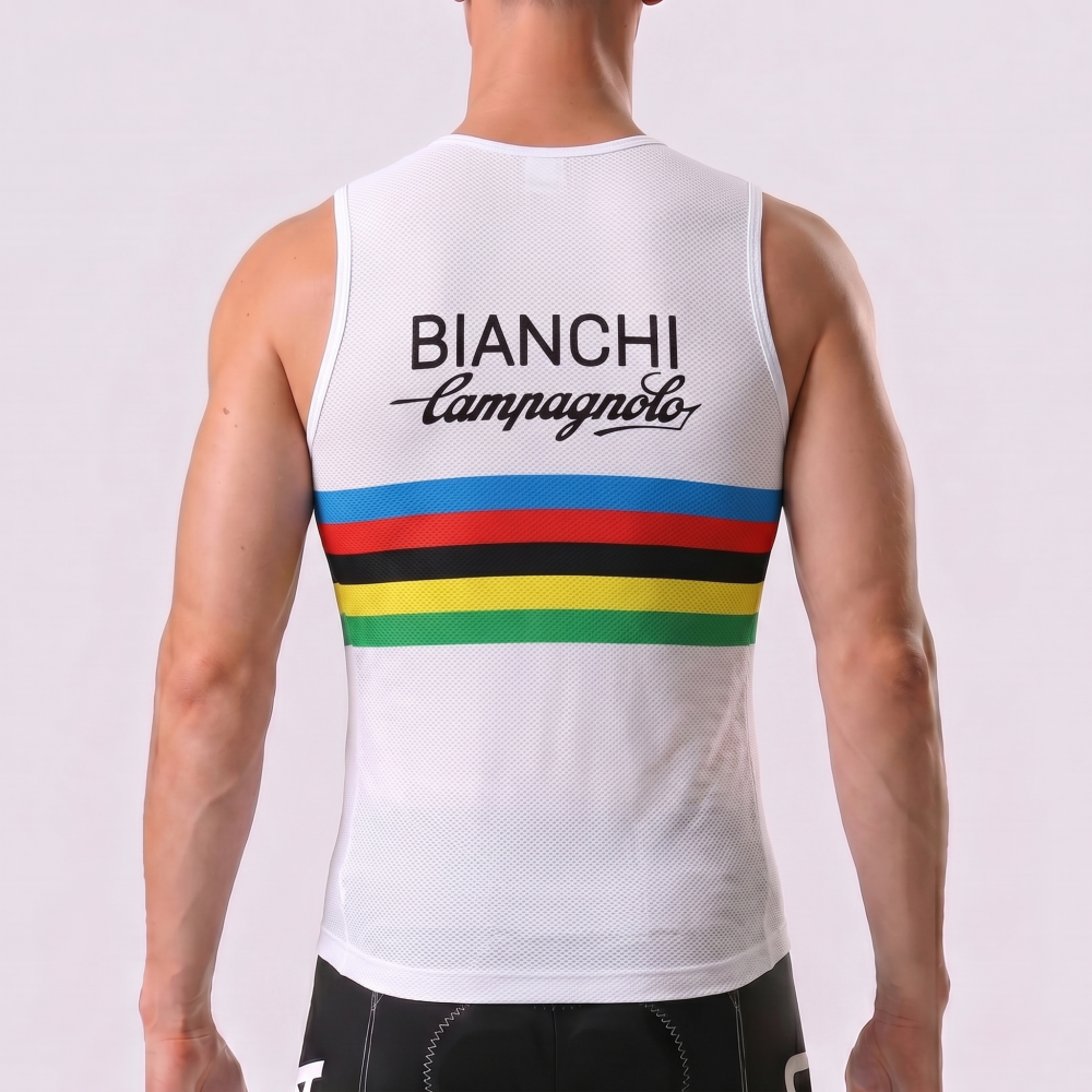 Stripes White Bianchi Cycling Vests