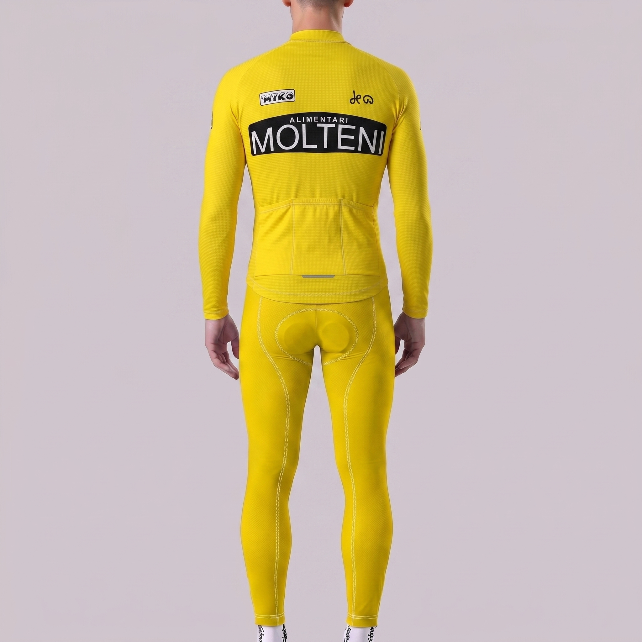Yellow MOLTENI Fleece Long Sleeves Cycling Kits
