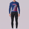 USA Stripes Long Sleeves Cycling Kits