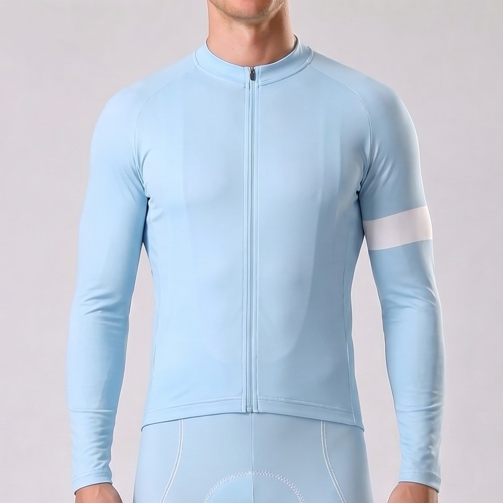 Baby Blue Long Sleeves Cycling Jersey