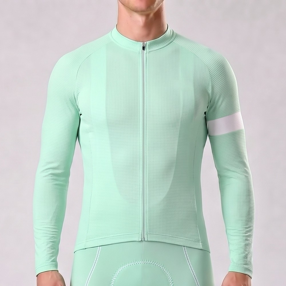 Macaron Green Long Sleeves Cycling Jersey