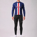 United States Blue Long Sleeves Cycling Kits
