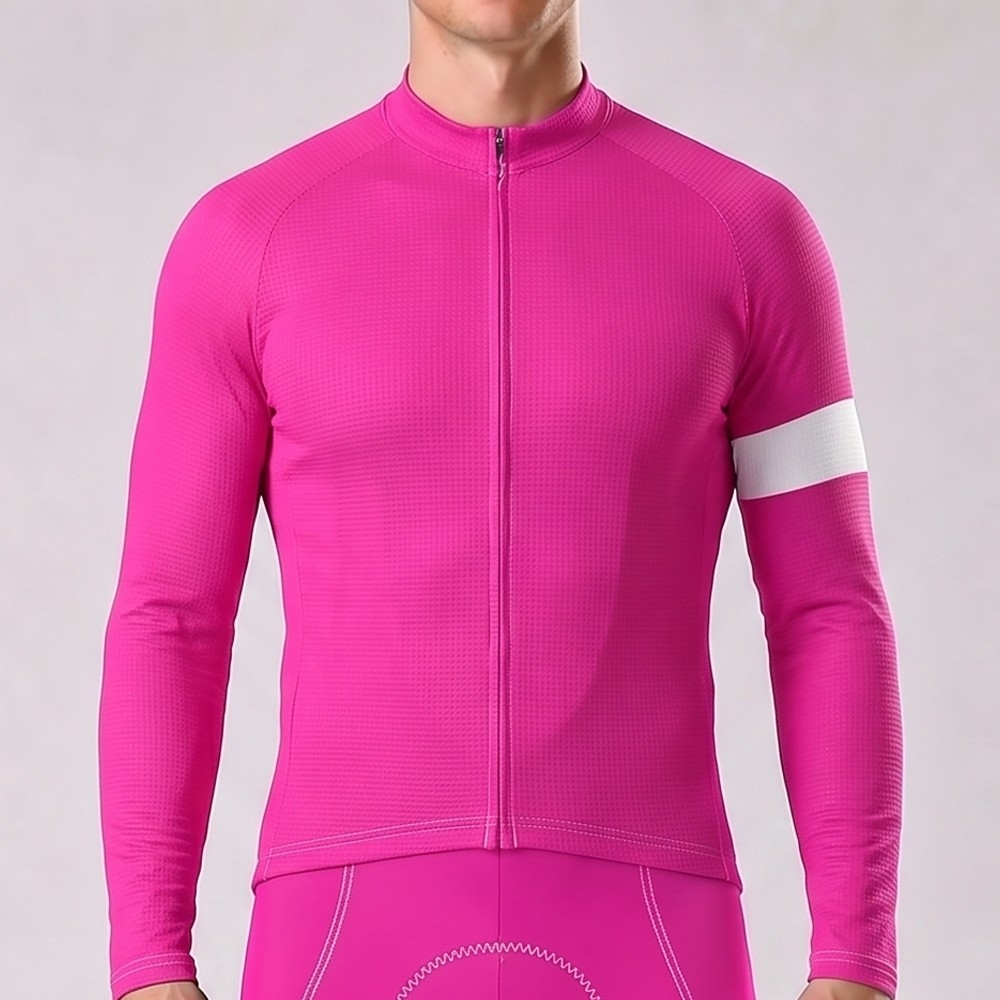 Rose Red Long Sleeves Cycling Jersey