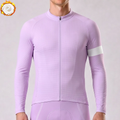 Macaron purple Fleece Long Cycling Jersey