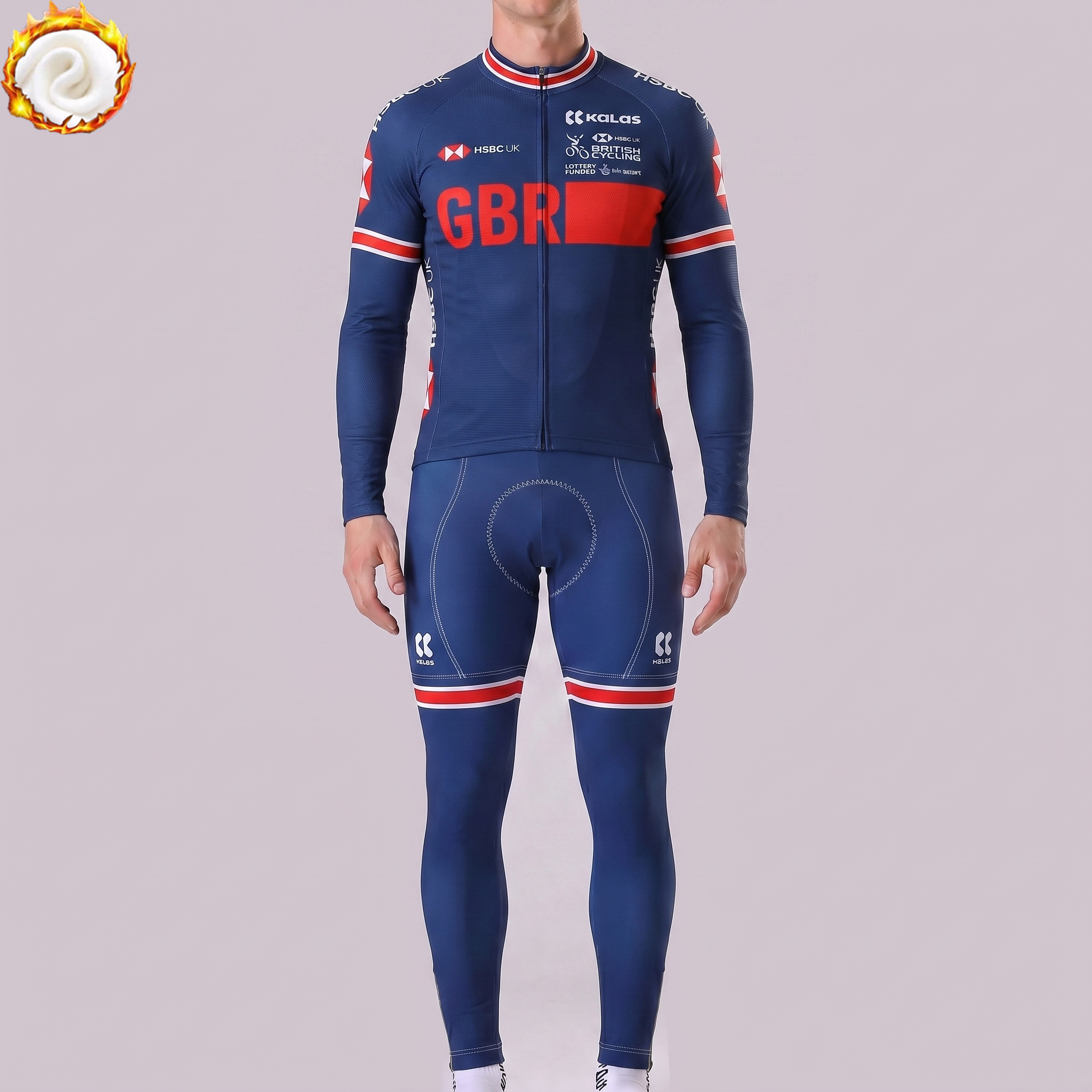 United Kingdom Fleece Long Sleeves Cycling Kits