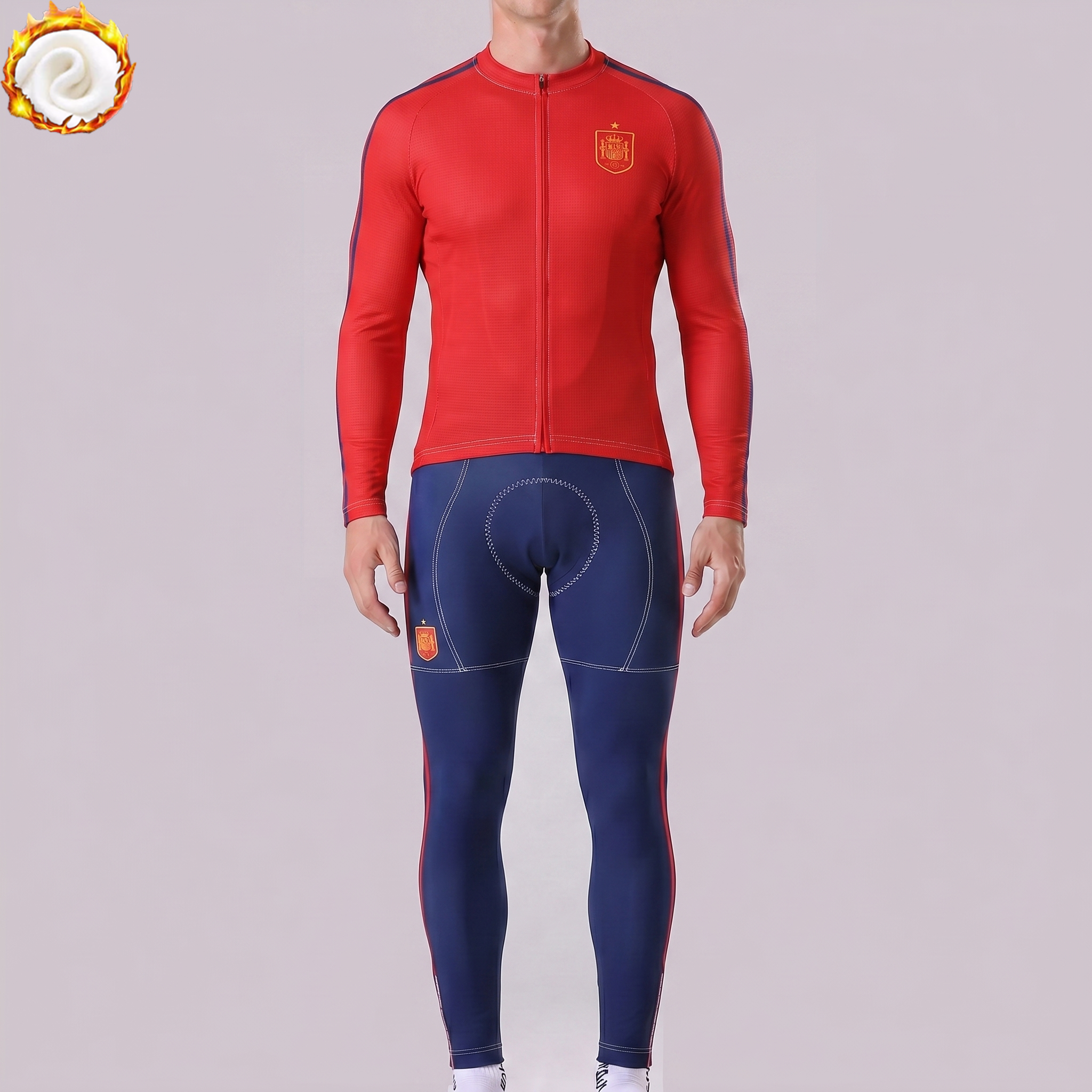 Spain Fleece Long Sleeves Cycling Kits