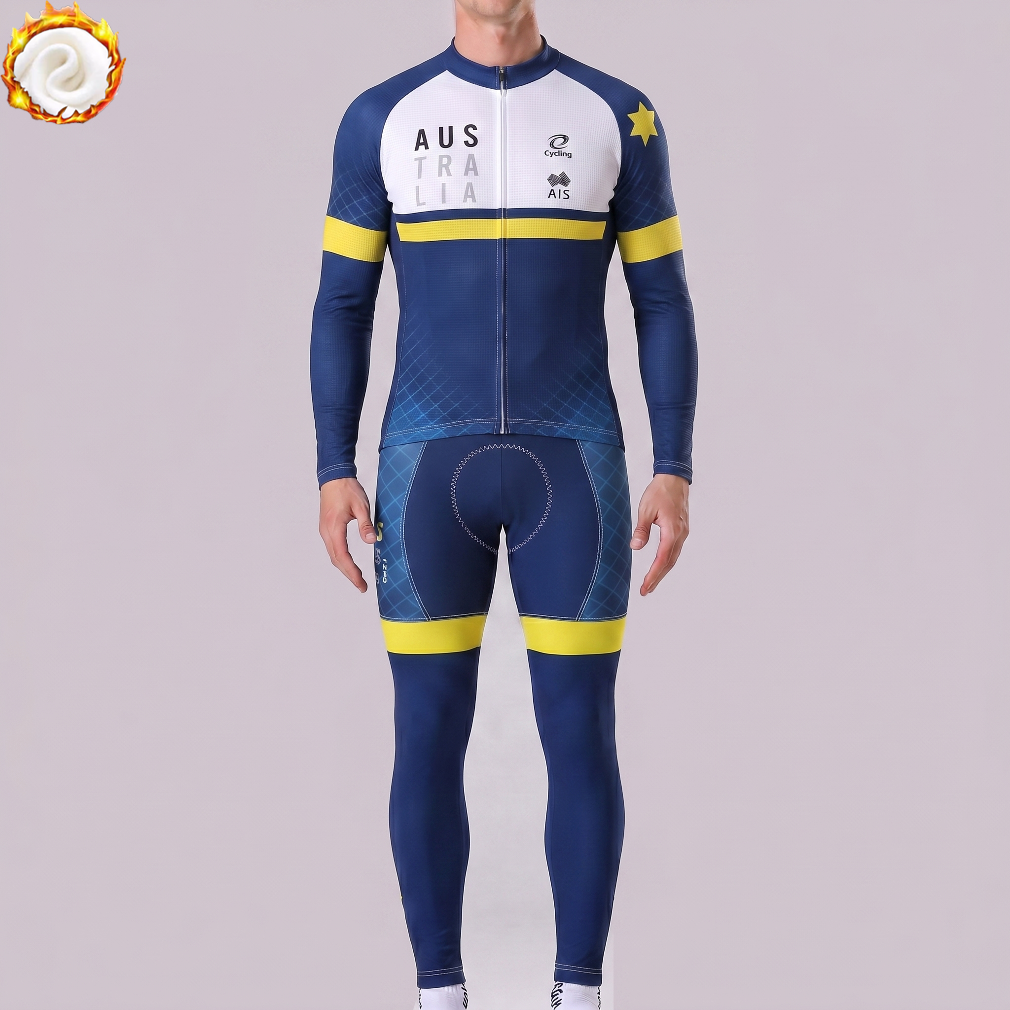 2018 Australia Fleece Long Sleeves Cycling Kits