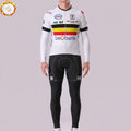 Belgium White Fleece Long Sleeves Cycling Kits