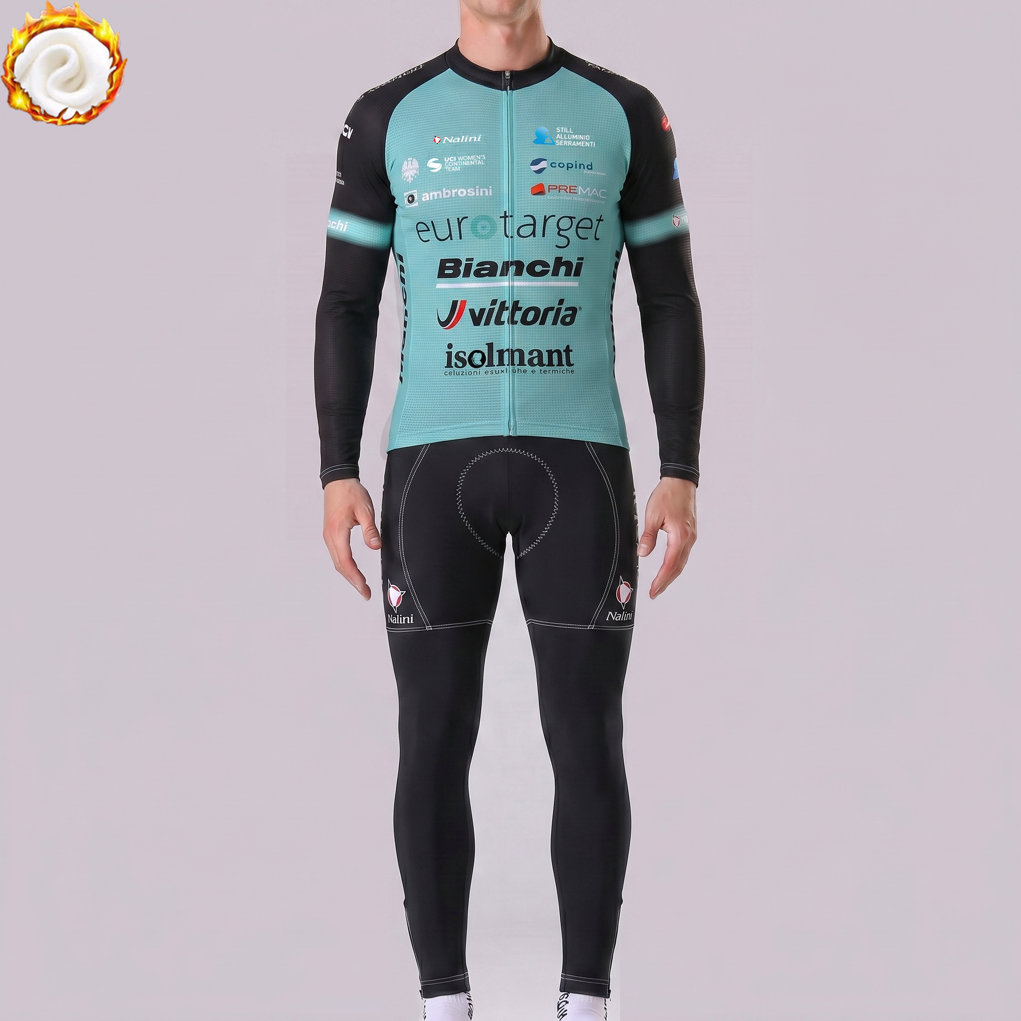 2020 Bianchi Fleece Long Sleeves Cycling Kits