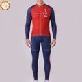 France Red Fleece Long Sleeves Cycling Kits