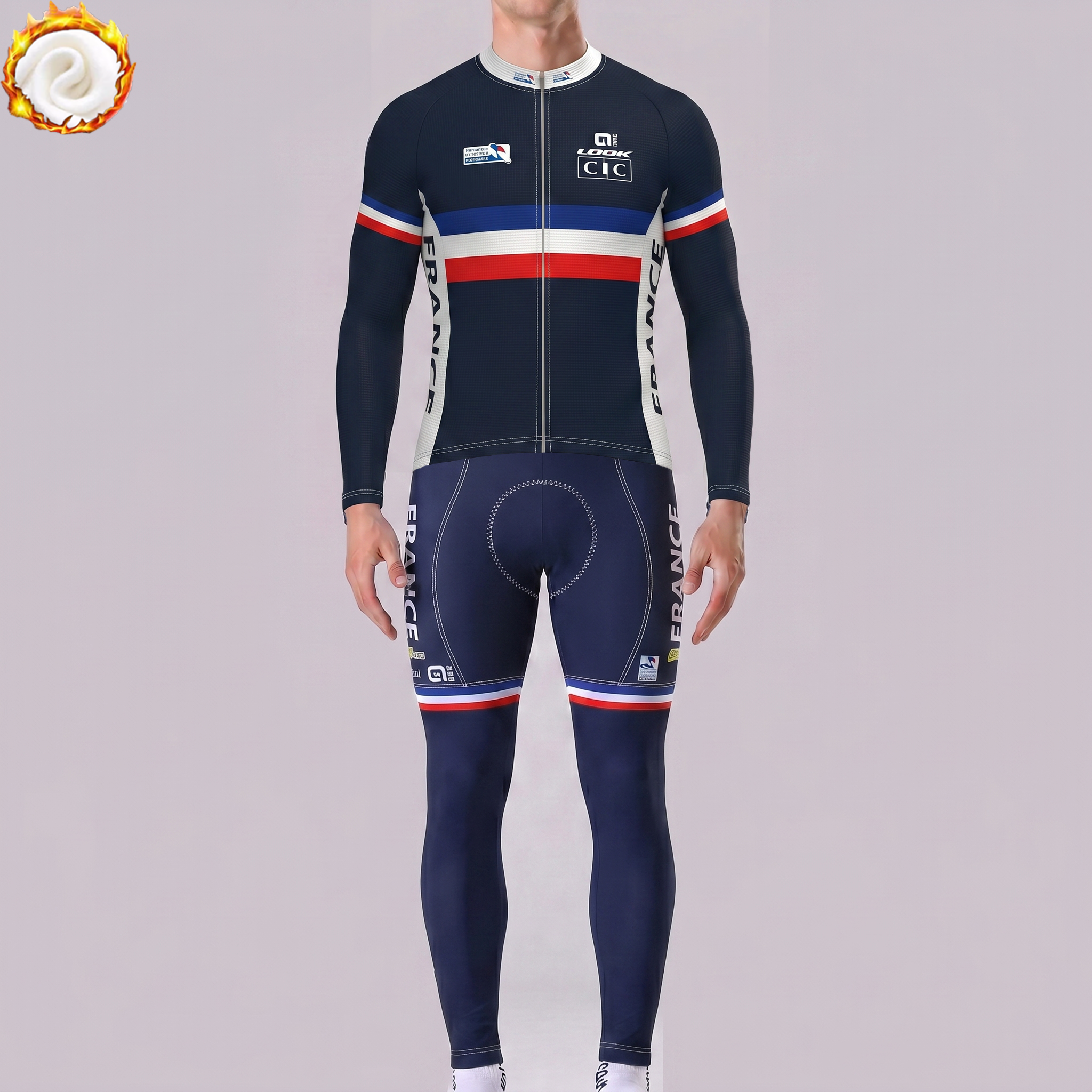 2022 France Fleece Long Sleeves Cycling Kits